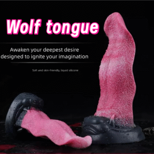 wolf tongue suction cup silicone dildo