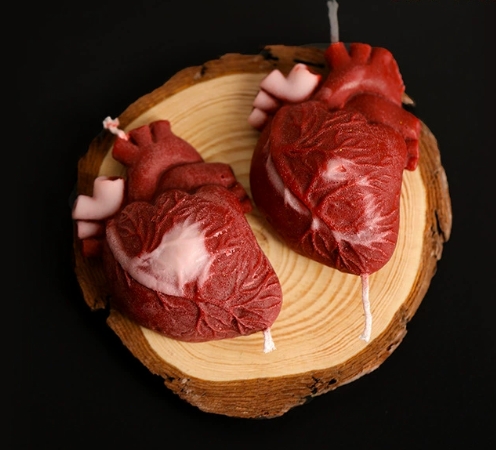 heart low temperature candle